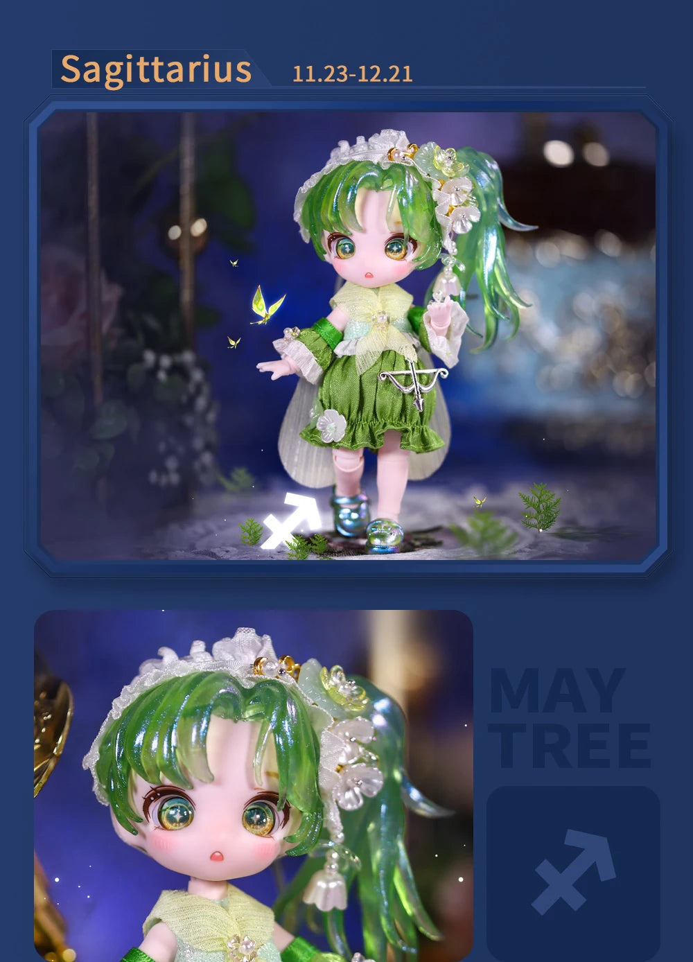 ICY DBS Dream Fairy Maytree OB11 doll 13 ball joint body constellation series Collectible Cute Animal 13cm SD gift BJD SS69