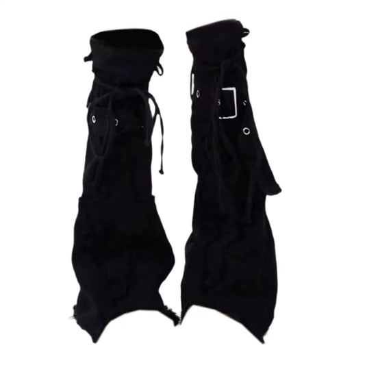 SS69 Y2K Grunge Thigh High Leg Warmers - Long Baggy Polyester Boot Cuffs