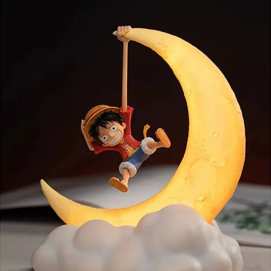 Bandai One Piece Luffy Magnetic Control Moon Lamp Desktop Night Light