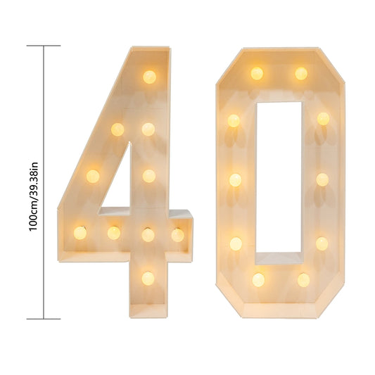 Bymaocar 100cm Giant LED Number Light for Birthday Wedding Anniversary Decor
