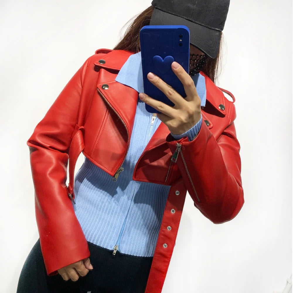 GO BALLISTIC Women's Sheepskin Leather Jacket - Short, Colorful