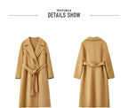SENTUBILA Women's 100% Wool Long Wrap Coat with Belted Waist