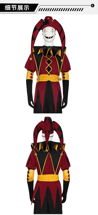 Circus Pierrot Harlequin Cosplay Costumes Unisex Clown Uniform for Halloween Carnival Party Cos Game Outfits Fancy Dress  Adults