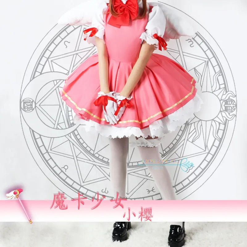 Sakura Cosplay Anime Sakura Cardcaptors Cosplay Costume Sakura Card Captor Role Play Uniform Halloween Party Costume for Women SS69