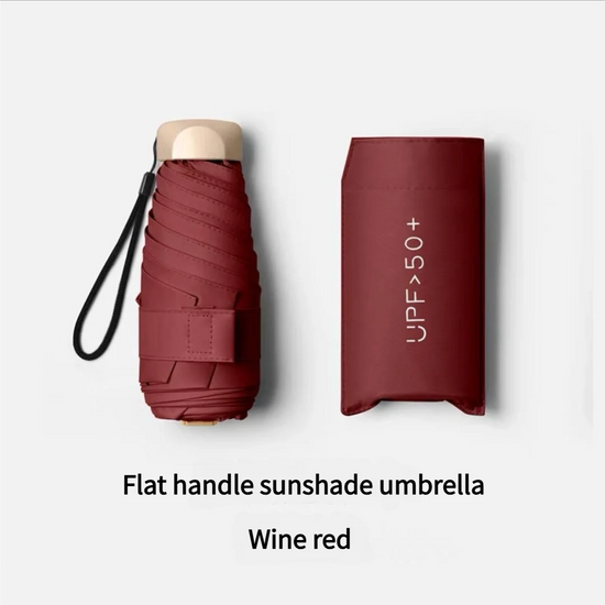 55% Off Mini Sun Umbrella Small Pocket Rain Umbrella Vinyl Folding UV Ultraviolet Protection Sun Shade Pocket Parasol Capsule