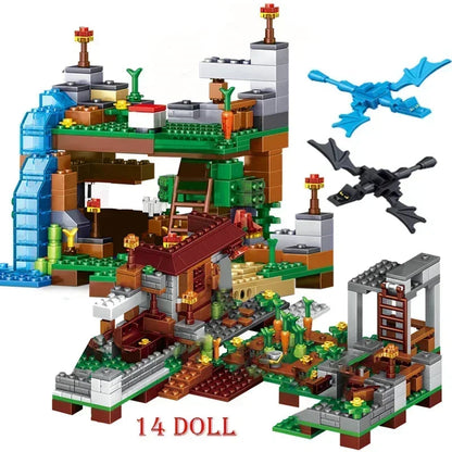 2024 NEW Compatible My World Minecraftinglys Building Village City Tree House Waterfall Warhorse Bricks Toys For Children Gifts SS69 40.69 No Box 5