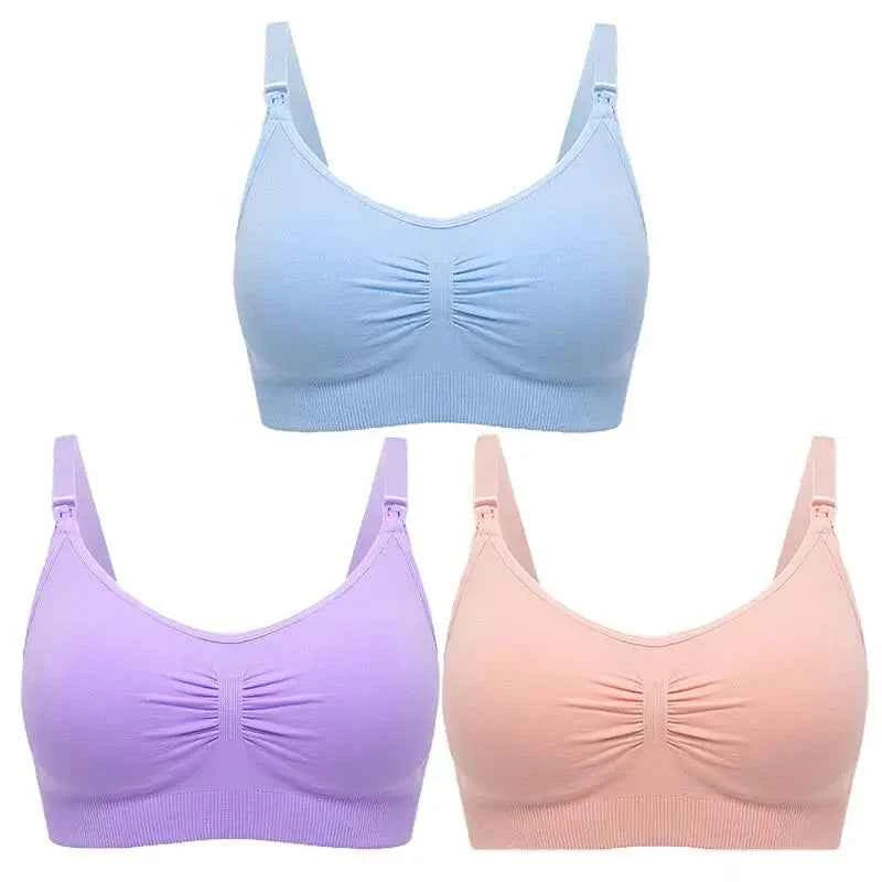 3pcs/Set High Quality Maternity Nursing Bras Cotton Breastfeeding Pregnant Underwear Seamless Large Size Breathable Bra Push Up