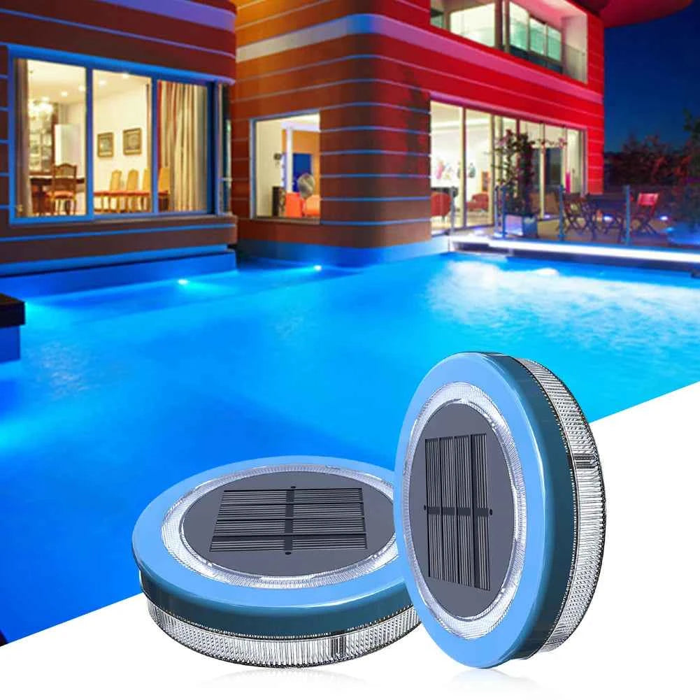 Solar Floating Pool Light Upgraded Waterproof Swimming Pool Lamp Outdoor Decorative Light Blue LED Floating Garden Pool Light