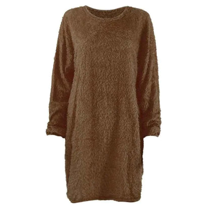 Women Winter Sweater Knit Crewneck Warm Long Sleeve Casual Sweatshirts Dress Elegant Women'S Dresses For Party Vestidos Mujer