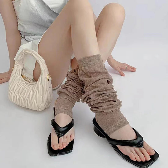 2024 Lolita Leg Warmers Women's Long Socks Wool Knitted Foot Cover Arm Warmer Y2K Autumn Winter Crochet Heap Socks Boot Cuffs SS69 10.69 Coffee