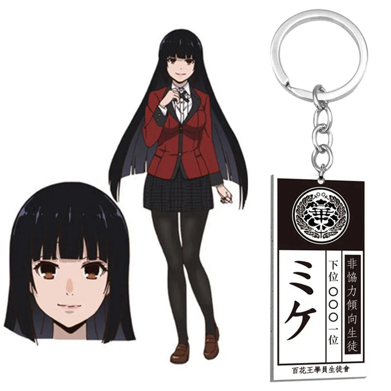 Kakegurui Acrylic Keychain Compulsive Gambler Yumeko Jabami Ryouta Suzui Mary Saotome Anime Cosplay Earrings Necklace Card SS69 9.69 K397