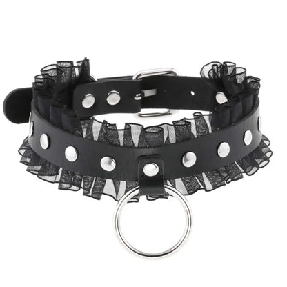 1Pc Harajuku Gothic Spike Rivet Star Necklaces Collares Hip Hop Rock Black Bowknot PU Lace Leather Sexy Y2K Girl Choker Jewelry SS69 8.69 W4603