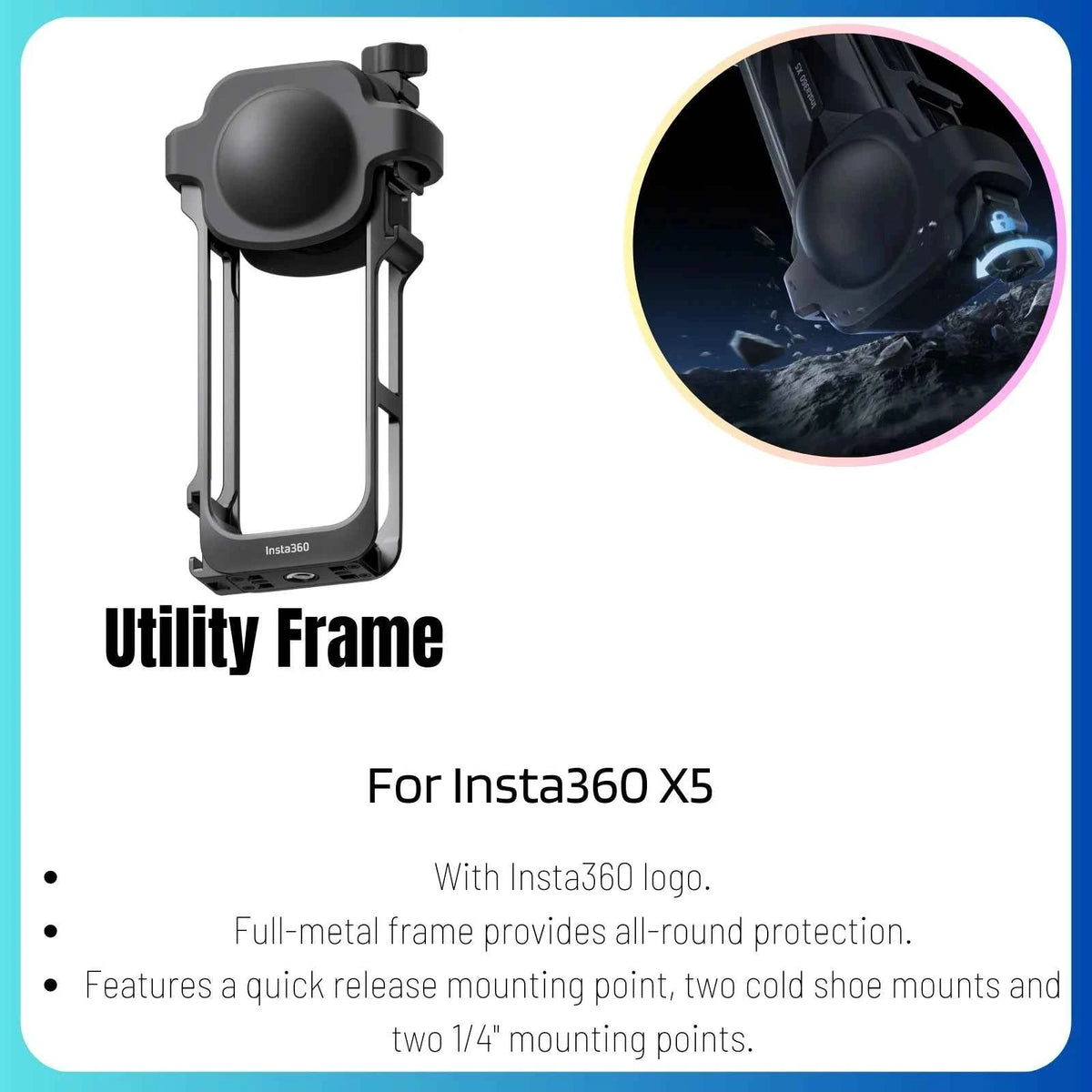 Insta360 X5 Original Accessories Collection Lens Cap Premium Guards Screen Protector Metal Frame Charging Case Battery Pack