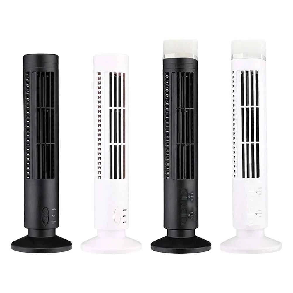 LED Tower Fan Bladeless Tower Fan 90 Degree Oscillating Quiet Portable USB Electric Desk Fan with Light for Home Bedroom Office