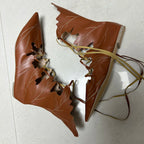 2026 Medieval Gothic Retro Elf Witch Leaves Lace Up Shoes For Women  Men Cosplay Costume Carnival Party Knight Boots Accessories