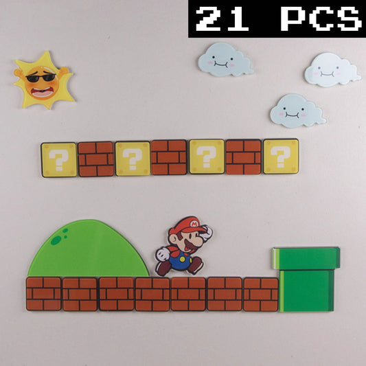 Bros Fridge Magnet Home Kitchen Convenience Sticker Cartoon Anime Photo Message Board Refrigerator Magnetic Stickers Home Dec