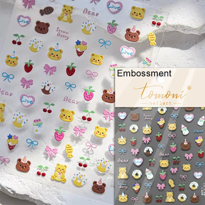 Cute Jelly Pink Cat Paw Print Nail Sticker Kawaii Pink Black Cat Claw 5D Embossed Self-Adhesive Nail Art Sticker Nail Art Decal SS69 7.69 TO4258