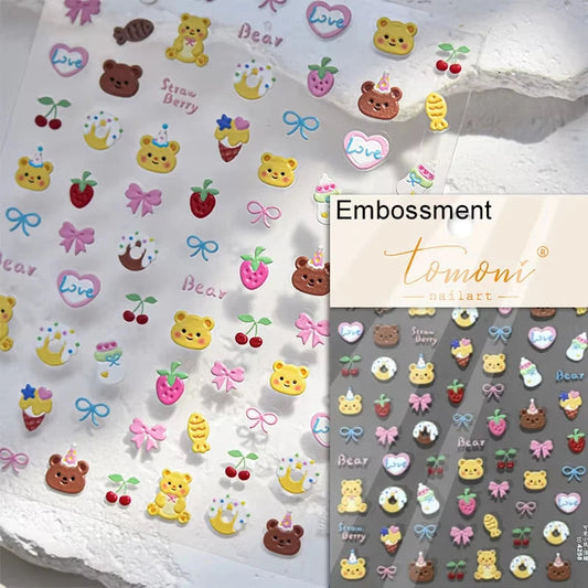 Cute Jelly Pink Cat Paw Print Nail Sticker Kawaii Pink Black Cat Claw 5D Embossed Self-Adhesive Nail Art Sticker Nail Art Decal SS69 7.69 TO4258