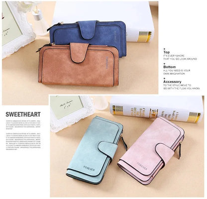 ZeAiLi Long PU Leather Clutch Wallet with Animal Paw and Butterfly Print