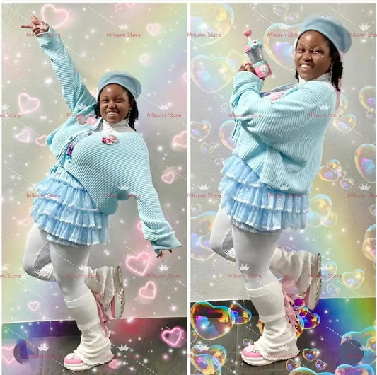 Mikumn Harajuku Sweet Lace Shorts Skirts Y2k Japanese Lolita Kawaii JK Ruffles Bloomers Women Elastic Waist Safety Short Pants SS69