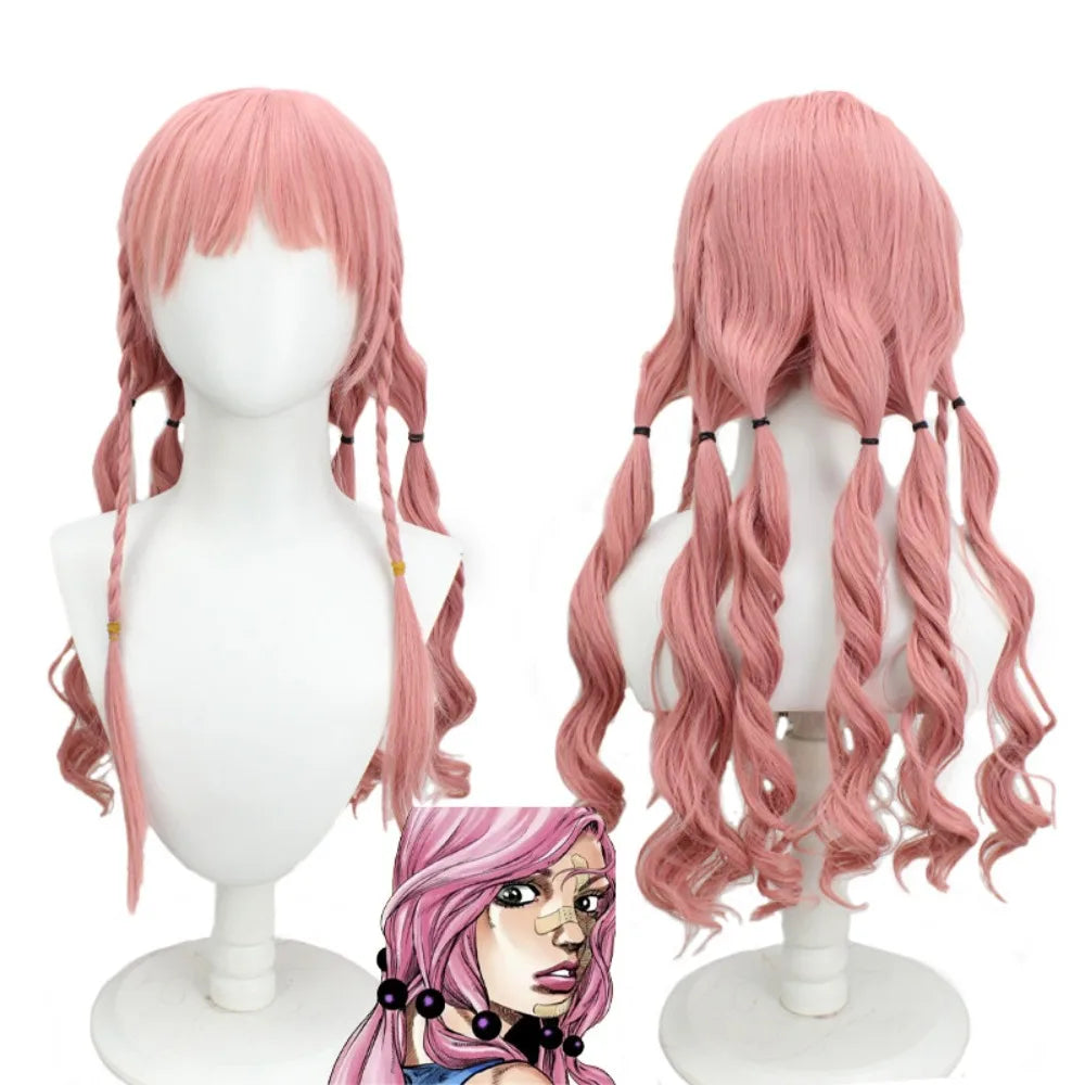 Hirose Yasuho JoJolion Cosplay Wig Pink Hair for JOJO Bizarre Adventure Anime