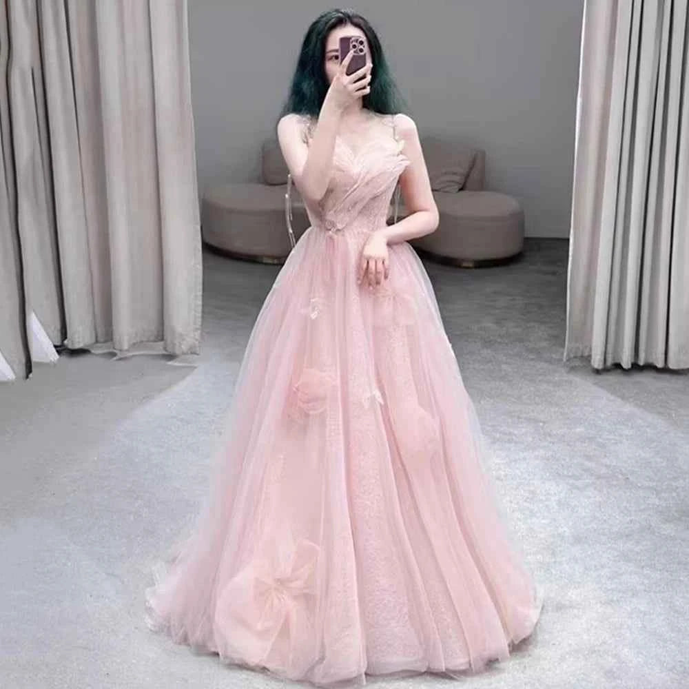 EOENKKY Blue Off Shoulder Princess Prom Dresses Celebrity A Line Pearls 3D Flowers Evening Gown платье на выпускной Customized