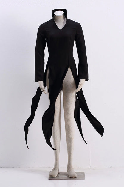 RZCOSYZH Women's Tatsumaki Anime Cosplay Costume Black Polyester Dress
