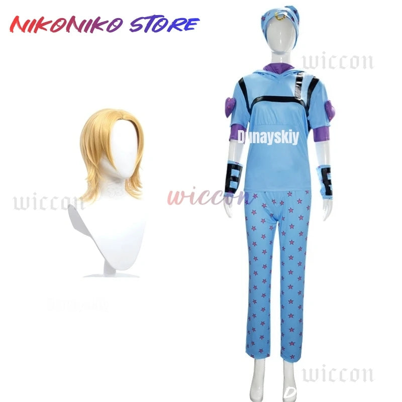 Steel Ball Run Cosplay Anime Jo Jonathan Johnny Joestar Cosplay Costume Anime Game Suit Wig Halloween Party Role Play Outfit