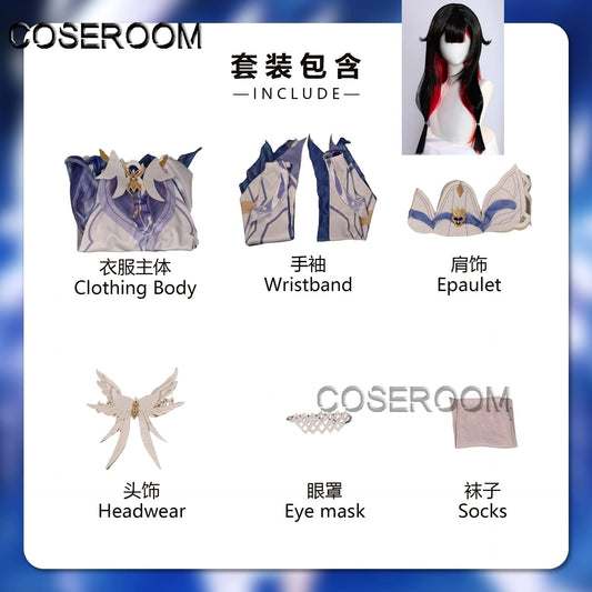 Genshin Impact Columbina Cosplay Costume Set Polyester Uniform for Women