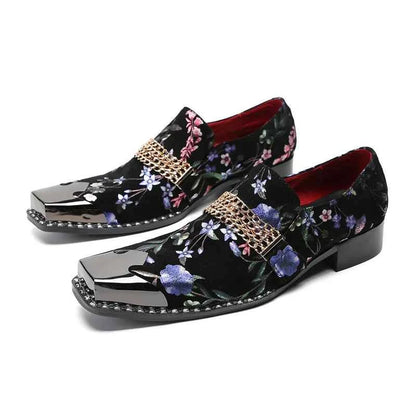 Special Square Toe Men's Shoes Slip on Genuine Leather Dress Men Party, Business, and Wedding Shoes men