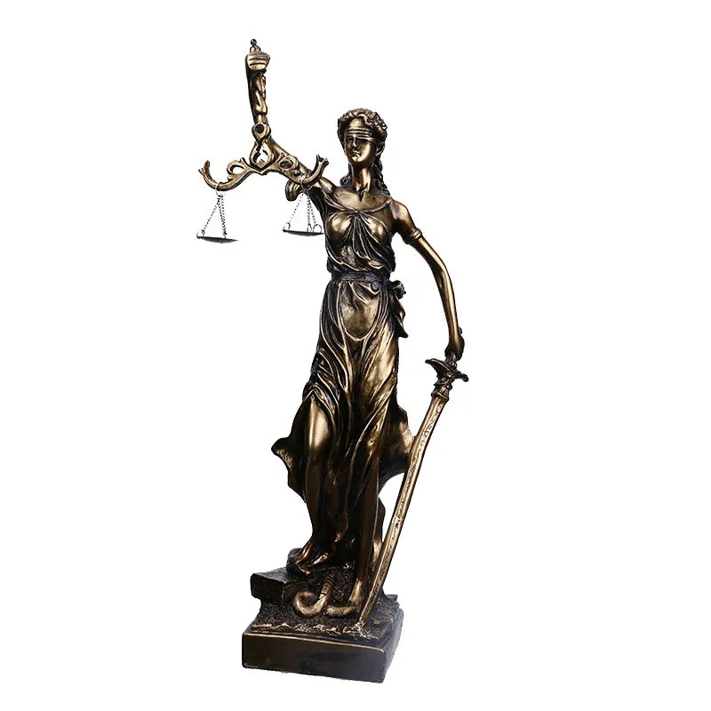 Themis Goddess of Justice Resin Statue - Antique Style Office Decor