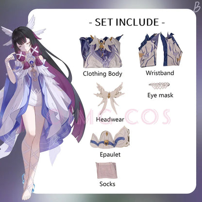 Genshin Impact Columbina Cosplay Costume Women's Game Character Dress Set