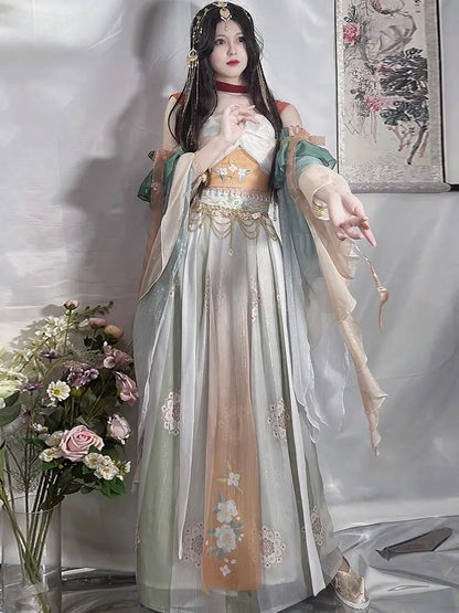 Ancient Chinese Hanfu Dress Women Halloween Princess Loulan Dunhuang Feitian Cosplay Costume Dance Dress Party Outfit Hanfu Sets SS69