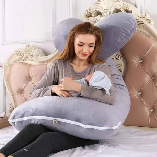 Soft Fleece Pregnant Pillow Gravida U Type Lumbar Pillow Multi Function Side Protect Cushion for Pregnancy Women Dropshipping