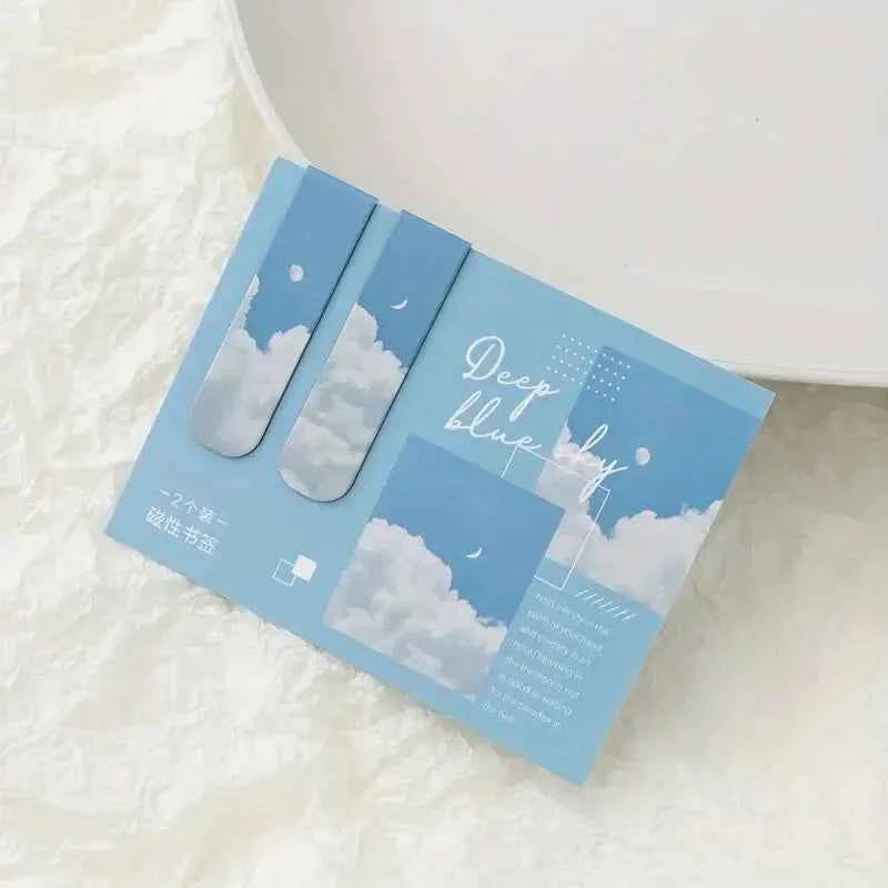 2pcs Forest Landscape Magnetic Bookmark For Pages Books Readers