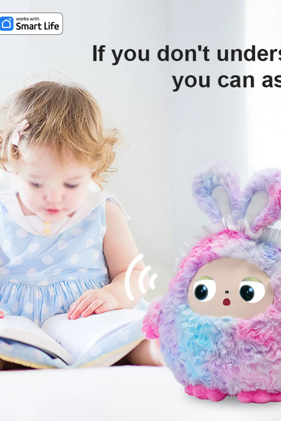 AI Plush Toy W/Smart Voice&LED Eyes,Interactive Companion for Kid/Adult‌Gift-ReadyRechargeable E-Pet open up fun life W/Tuya App