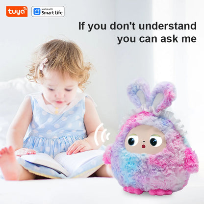 AI Plush Toy W/Smart Voice&LED Eyes,Interactive Companion for Kid/Adult‌Gift-ReadyRechargeable E-Pet open up fun life W/Tuya App