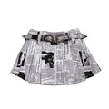 Sexy Newspaper Printed Skirt Women Summer Streetwear Belt High Waist A Line Short Pleated Skirts Girls Casual Shorts Saia Female
