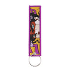Sword Wind Legend Anime JOJO Wonderful Adventure Weaving Mark Keychain Sword Wind Legend Decorative Chain Fabric Key Pendant