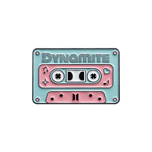 QIHE JEWELRY Retro Music Cassette Tape Enamel Pin Zinc Alloy Lapel Badge