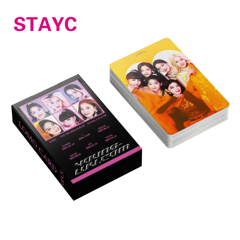 50 Cards / Set Stayc New Album Laser Card Lomo Card Girl Group Print Photo Card Beautiful Photo Fan Girl Gift Small Card Kpop SS69