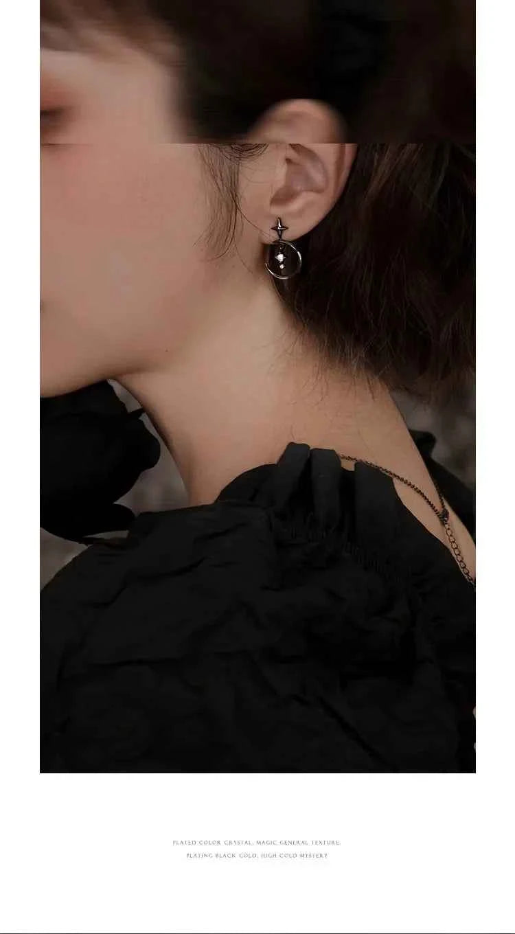 Thaya Original Design Star and Moon Earrings S925 Silver Needle Studs Earring For Women Vintage Earring Fashion Crystal Jewelry