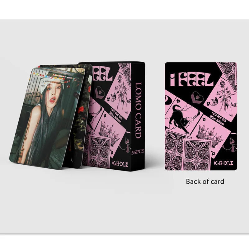 KPOP 55cards/set (G) I-DLE Album Card I FEEL Album GIDLE Ye Shuhua MINNIE Printed Photo Card LOMO Card Gift For Girls Collection SS69