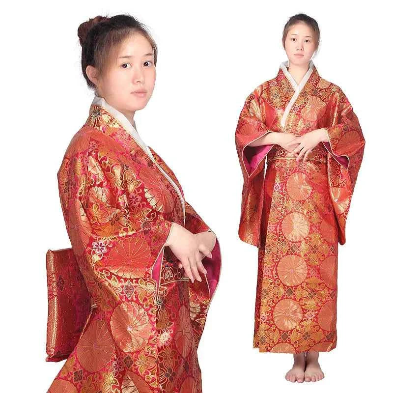 Fashion National Trends Women Sexy Kimono Yukata With Obi Novelty Evening Dress Japanese Cosplay Costume Floral One Size