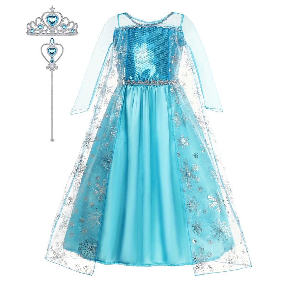 YOFEEL Girls Snow Queen Elsa Ball Gown Costume