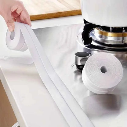 1roll White Stain Resistant PVC Waterproof Caulk Tape for Bathroom and Toilet, Self-Adhesive Sealant Strip for Wall, Sink, Floor