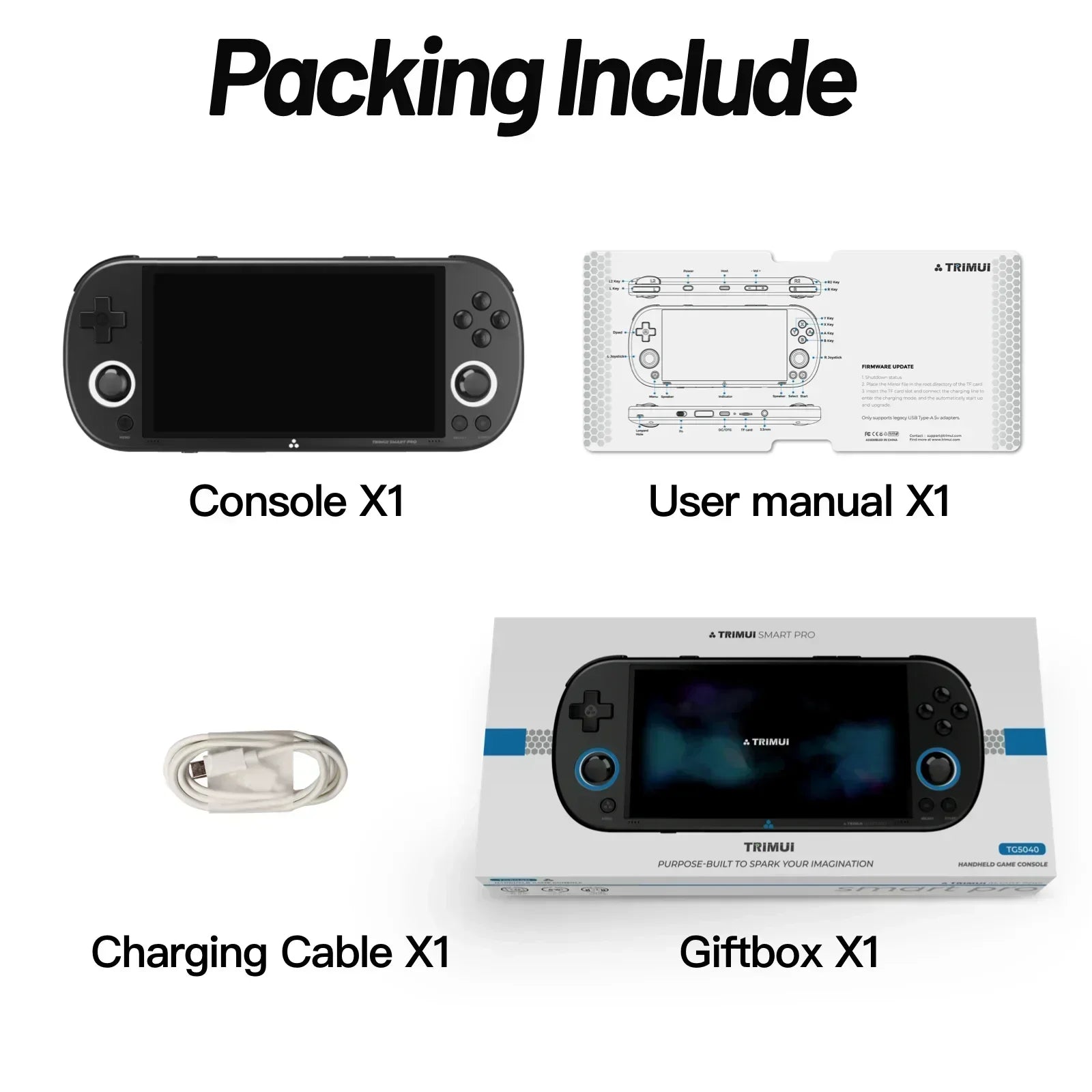 Trimui Smart Pro Handheld Game Console 4.96''IPS Screen Linux System Joystick RGB Lighting Smartpro Retro Video Game Player Gift SS69