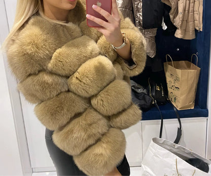 Winter Women's Cold Coat Top Fox Jackets For Women clothing Natural Real fox Fur Jacket Coats For Women Fur Jacket In Promotion