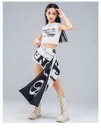 Girls K-Pop Street Dance Crop Top & Hot Pants Set