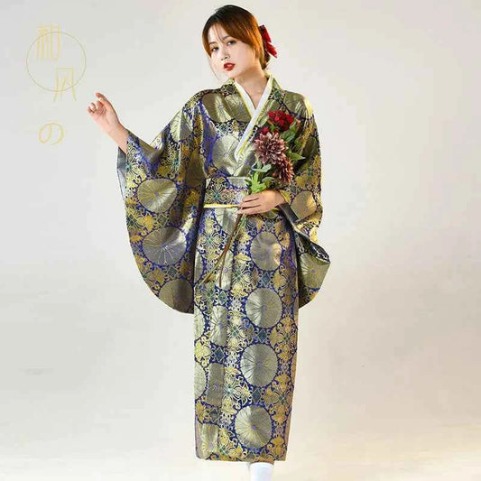 Fashion National Trends Women Sexy Kimono Yukata With Obi Novelty Evening Dress Japanese Cosplay Costume Floral One Size